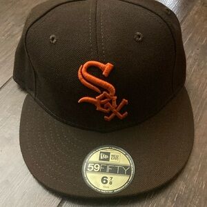 New Era Brown White Sox Cap with Orange Logo